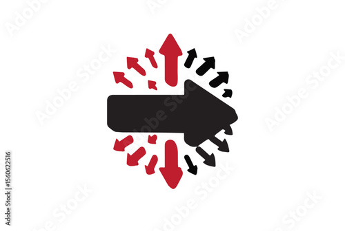 Pushing Forward with Purpose: A Bold Direction Breaking Through Resistance and Distraction from All Sides, Symbolizing Strength, Focus, and Determined Progress Against All Odds
