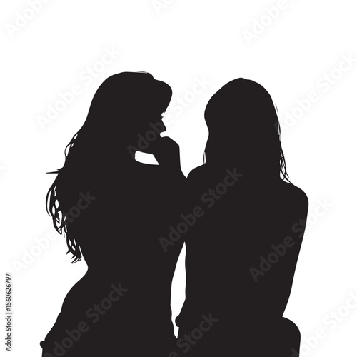  best friend silhouette set, Black & White silhouette set