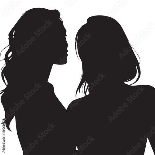  best friend silhouette set, Black & White silhouette set