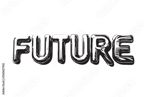 The word FUTURE in iridescent chrome a glimpse into tomorrow s technology and design with sleek reflective lettering on