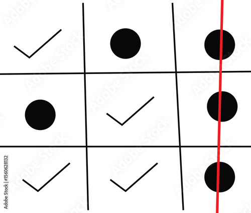 Tic Tac Toe Winning game vector  
