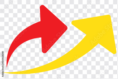 Sharp curved arrow icon. Black rounded arrow. Direction pointer pointing up