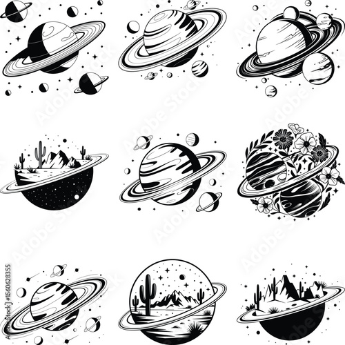 Planets Svg Bundle, Outer Space Svg, Galaxy Svg