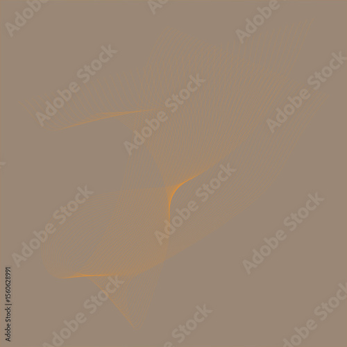 Abstract composition with orange lines on a tan background
