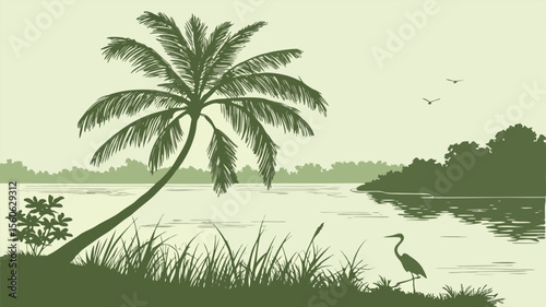  Silhouette by the Lagoon