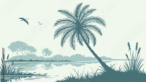  Silhouette by the Lagoon