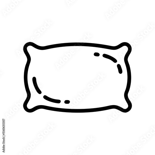 Simple outline of a pillow in minimalist design concept of icon  