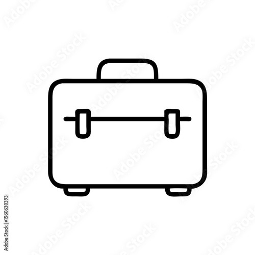 Simple outline of a suitcase in black and white design concept of icon  