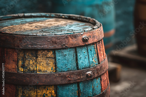 Wallpaper Mural Retro old barrel and blurred background Torontodigital.ca