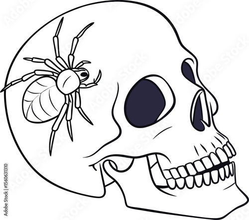Find striking skull and crossbones vector illustrations perfect for Halloween designs, pirate symbols, or danger icons featuring detailed human skull anatomy with teeth and bone