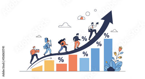 Illustrating Business Growth Financial Success and Career Advancement