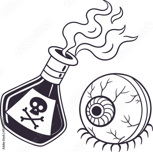Funny cartoon snail with wine bottle and glass vector illustration
