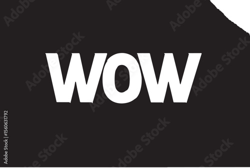 Bold yellow WOW on red background a vibrant graphic design element showcasing striking contrast and 3D text effect for
