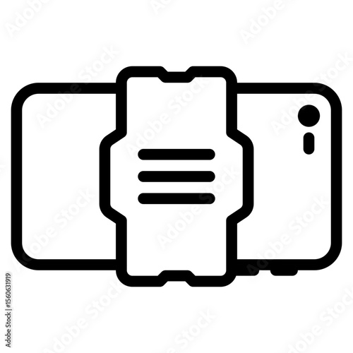 Cooler Phone icon with outline theme and transparent background