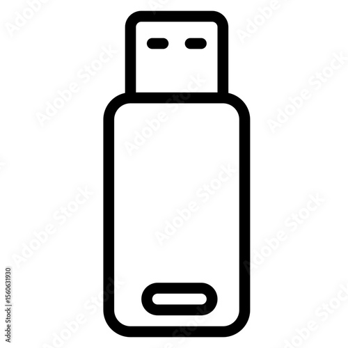 Flasdisk icon with outline theme and transparent background