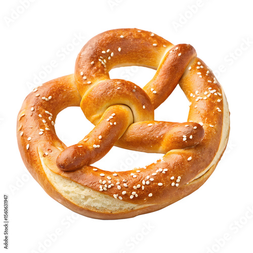 soft pretzel isolated on white background cutout