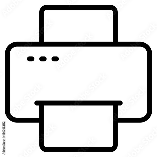 Print icon with outline theme and transparent background