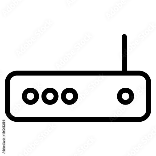 Router icon with outline theme and transparent background