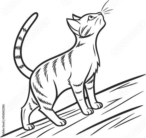 Here's a single sentence for naming an image featuring a black cat with a bow, or a cat and mouse, or even two cats:

Cute cartoon vector illustration of domestic feline animals, a black kitten with a