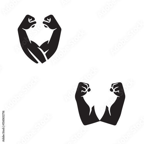 body builder arms on clean vector