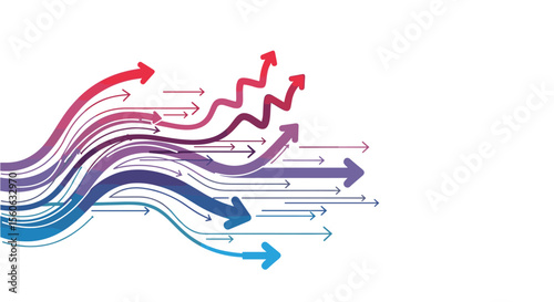 Visualizing Project Progress with Dynamic Upward Trending Arrows Illustrating Growth