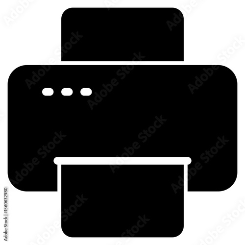 Print icon with solid theme and transparent background