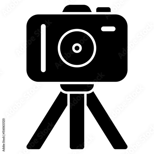 Camera icon with solid theme and transparent background