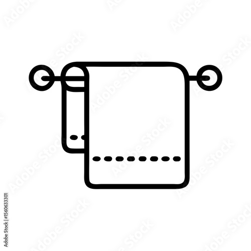Towel hanging on rack in minimalistic design with clean lines  