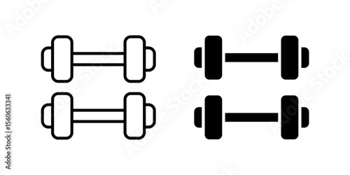 Classic dumbbells gym fitness icon set for weightlifting, strength training, and exercise. Essential for workouts, sports, and healthy lifestyle.