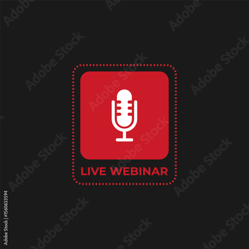 Live webinar icon. Sticker banner for broadcasting, live stream or online stream.