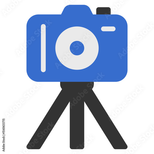 Camera icon with outline theme and transparent background