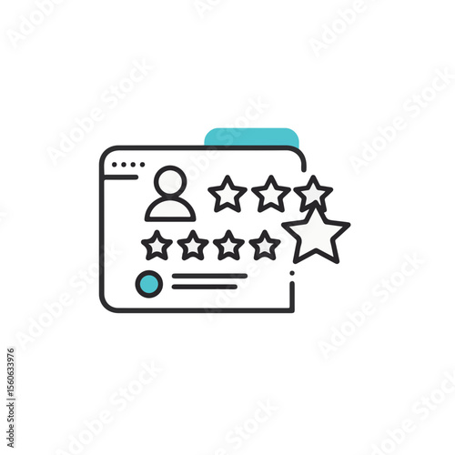 Online feedback interface, showcasing user rating stars.