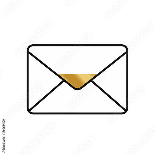 An envelope illustration in simple lines and golden accent.