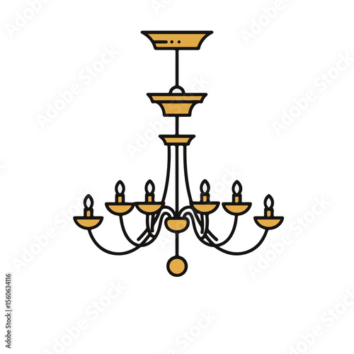Elegant chandelier illustration.