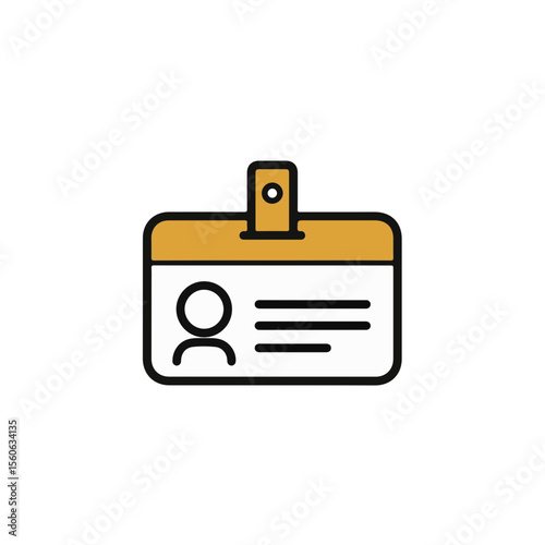 A clean and modern ID badge illustration. 