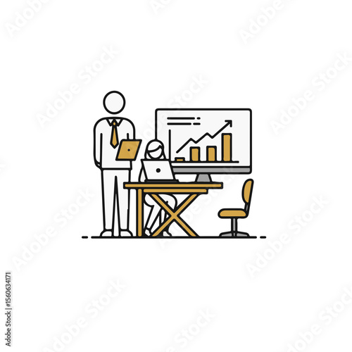 A collaborative business meeting in a modern office setting.