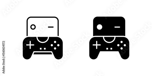Modern gaming console controller icon set for video games, entertainment, and digital play. Ideal for esports, recreation, and tech themes.