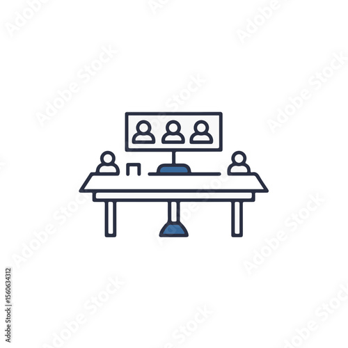 Video conference on table.