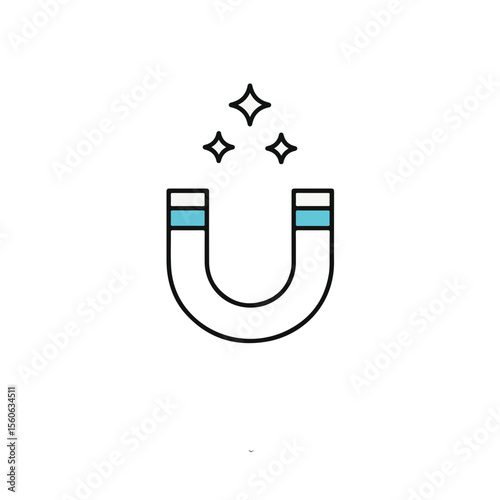 Magnet illustration with a simple and modern design, perfect for various concepts.