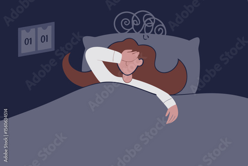 Insomnia make you feel exhausted, restless and sleepy all day, trouble sleeping come from stress, worried, health problem, insomnia woman wake up at night causing depression, frustration and sadness
