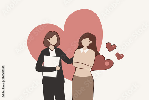 Compassion, support or help other who facing difficulty, empathy or sympathy, kindness or love to take care, heal feeling or giving care concept, young woman giving compassion to help colleagues.