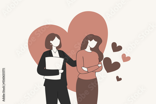 Compassion, support or help other who facing difficulty, empathy or sympathy, kindness or love to take care, heal feeling or giving care concept, young woman giving compassion to help colleagues.