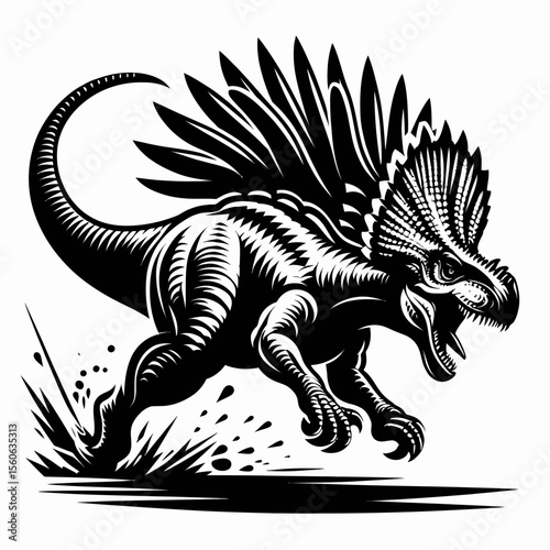 Pachycephalosaurus Charging Through the Prehistoric Forest