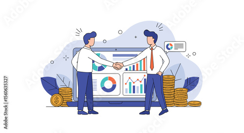 Business Partnership Growth and Financial Success Achieving Goals Together