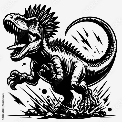 Pachycephalosaurus Charging Through the Prehistoric Forest