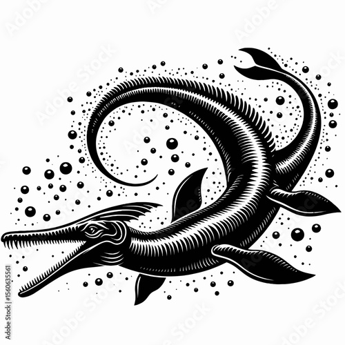Plesiosaurus Diving Deep into the Prehistoric Ocean