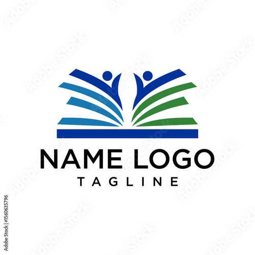 Knowledge bloom An open book design with human elements, symbolizing education, learning, and growth