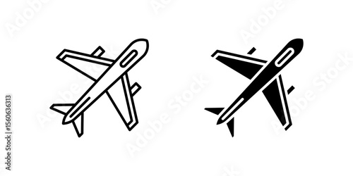 Sleek plane icon set perfect for aviation apps, travel platforms, and flight booking sites.