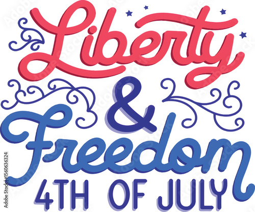 4th of July American Independence Day Lettering Design