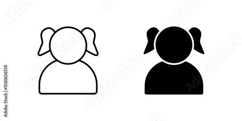 Charming profile girl icon set ideal for social platforms, user avatars, and personal profiles.